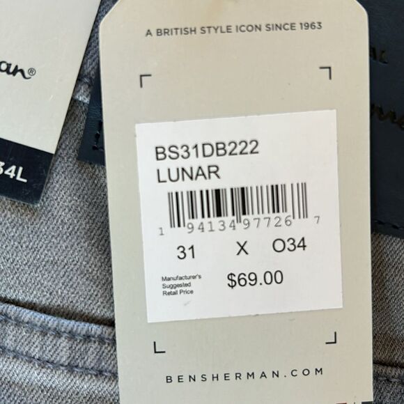 NEW Ben Sherman Mens Straight Fit Grey Jeans - Picture 2 of 9